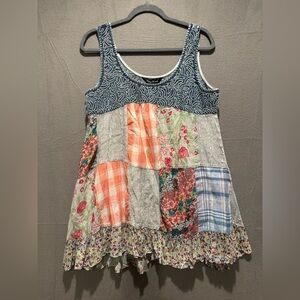 Floral Patchwork Sleeveless Tunic